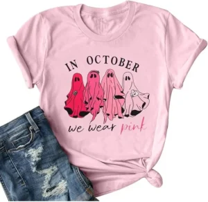 Pink Shirts Women Halloween