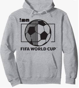 FIFA World Cup 2026 Event Stripe Ball Pullover Hoodie showing iconic tournament design