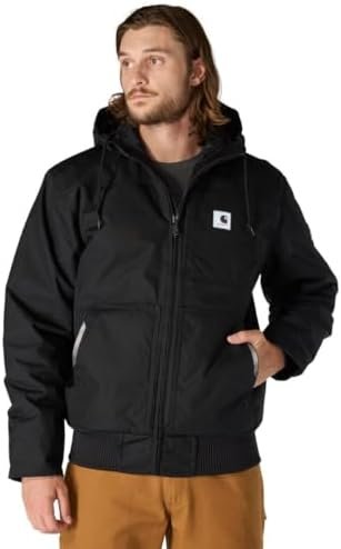 Front view of the Carhartt Yukon Extremes Active Jac showing the rugged Cordura shell and hood.