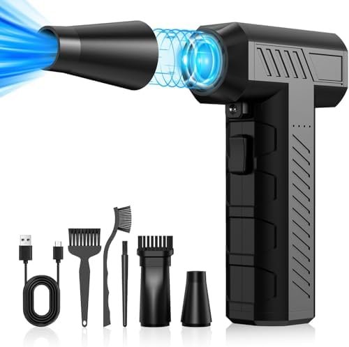 Alt Text for image 1: CAGIWIRU Compressed Air Duster with accessories