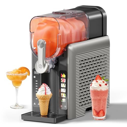 Slushie Machine with LED Display and Cup of Frozen Drink